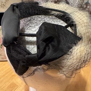 Vintage Womens Fascinator Hat 50s Fur Headband Netting Costume Display